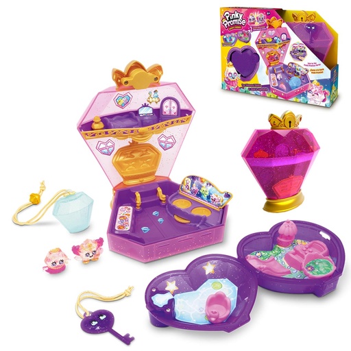[000024311] Joyero Pinky Promise. Incluye 2 figuras exclusivas una llave para abrirlo y un colgante donde puedes llevar a las figuras.
