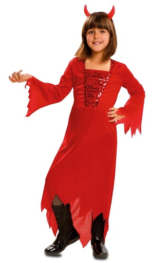 [000024383] Disfraz Demonia Roja 3-4 Años (Vestido Y Diadema)