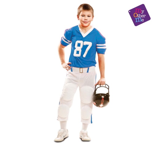 [000024845] Disfraz  Jugador Rugby Azul Talla 10-12 Y