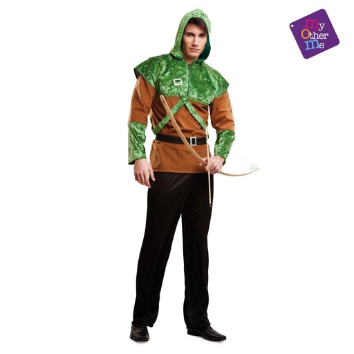 [000025108] Disfraz Arquero Ml Hombre (Chaqueta Y Capucha, Pantalón, Cinturón Y Bandolera)