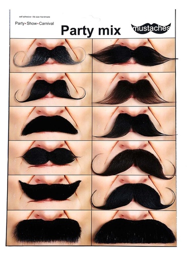 [000025245] Set 12 Bigotes  One Size