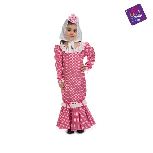 [000025345] Disfraz  Madrileña Rosa Bebé Talla 7-12 M