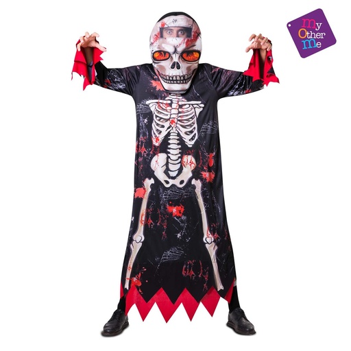 [000026228] Disfraz Disfraz Esqueleto Cabezudo Ml Hombre (Mono Y Capucha 3D)