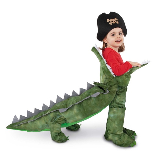 [000026646] Disfraz Cocodrilo Tragón Cocodrilo, Pantalón, Gorro Y Cubrebotas Talla  12-24M