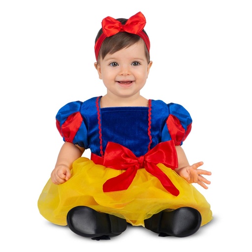 [000027129] Disfraz Bebé Blancanieves 7-12 M (Diadema, vestido y lazo)