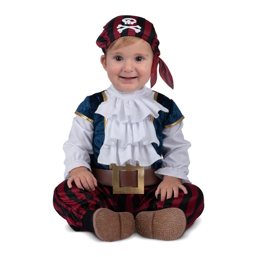 [000027130] Disfraz Bucanero Bebé 7-12 M (Mono con cinturón y gorro integrados)