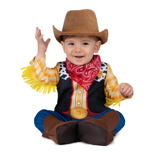 [000027144] Disfraz Cowboy Adorable 7-12 M (Sombrero, pañuelo, mono y patucos)