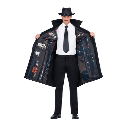 [000027176] Disfraz Mafioso  talla unica Adult (Abrigo y sombrero)