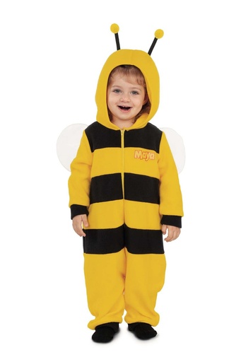 [000027530] Disfraz Abeja Maya Pijama Mono Con Capucha, Antenas Y Alas Talla 12-24 M