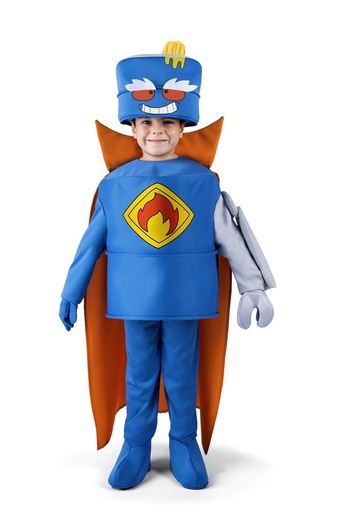 [000027654] Disfraz Mr. King ( Gorro, traje, pantalón, cubrebotas, capa, guante, manopla, brazo robot)  6-7 Y