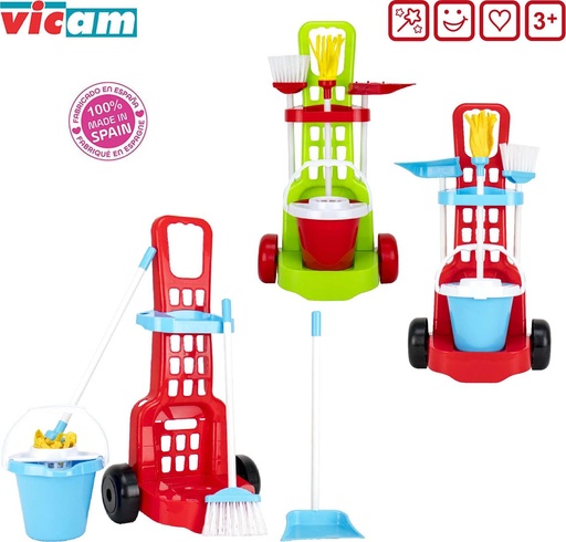 [000028071] Carro Limpieza Grande Con Escoba,Fregona, Cubo y recogedor Mod Sdos - Modelos surtidos