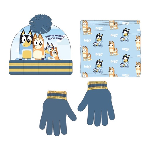 [000028192] Conjunto 3 piezas Bluey (gorro, braga cuello y guantes) 2/8 años