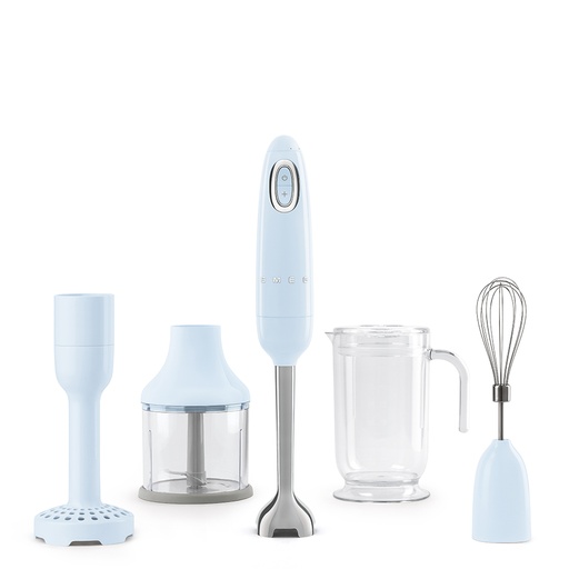 [000000282] SMEG HAND BLENDER BLUE WITH ACCESSORIES HBF22PBEU