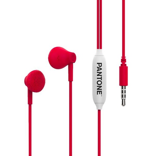 [000000406] CELLY PANTONE RED CORDED HEADSET PT-WDE001R1