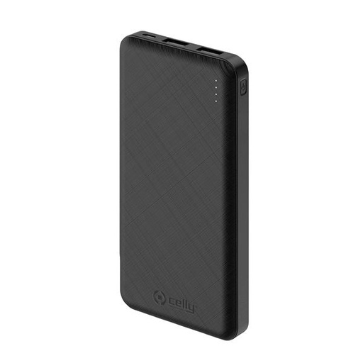 [000000421] CELLY POWER BANK ENERGY 10A 2USB OUTPUT 2 1A BLACK PBE10000BK