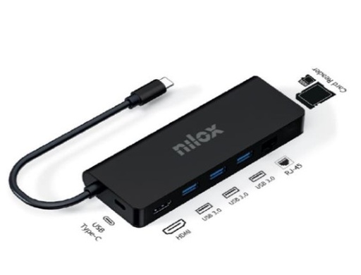 [000000469] NILOX DOCK USB-C 8 IN 1 HDMI 4K NXDSUSBC04