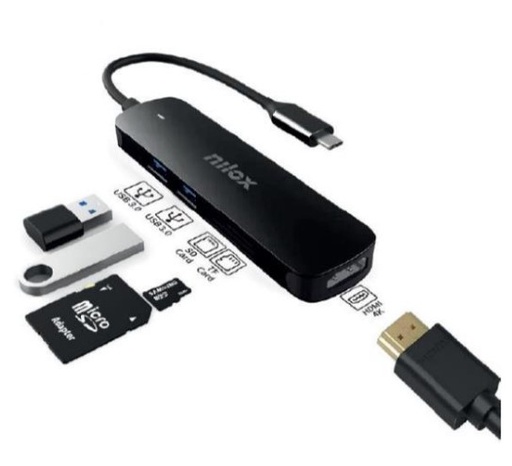 [000000470] NILOX DOCK USB-C HDMI 2XUSB30 + SD/TF NXDSUSBC05