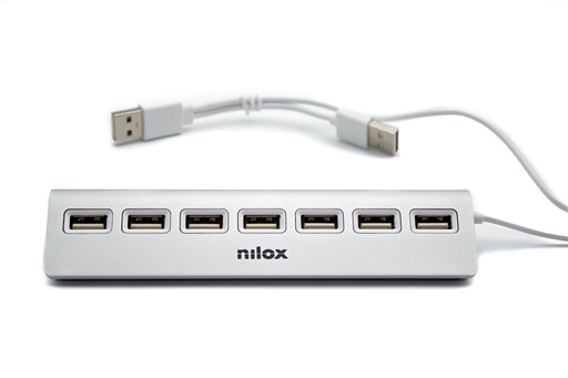 [000000479] NILOX HUB 7 PORTS 2.0 NXHU7ALU2 ALUMINIUM
