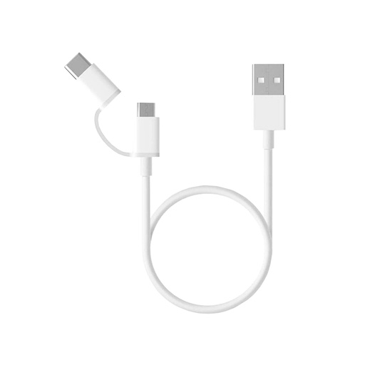 [000000579] XIAOMI MI 2-IN-1 USB CABLE MICRO USB TO TYPE C (100cm) WHITE