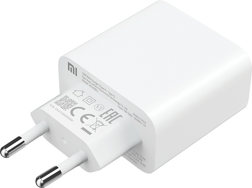 [000000581] XIAOMI MI 33W WALL CHARGER WHITE (TYPE A + TYPE C) EU