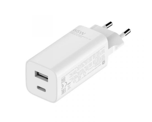 [000000584] XIAOMI MI 65W GAN CHARGER (TYPE A + TYPE C) WHITE EU