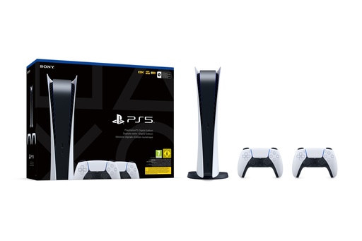 [000000614] SONY PLAYSTATION 5 825GB DIGITAL EDITION WITH 2 CONTROLLER DUALSENSE WHITE