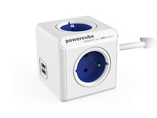 [000000742] POWERCUBE PLUG EXTENDED USB 1.5M BLUE 2402BL/FREUPC