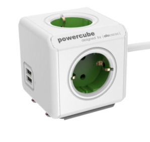 [000000744] POWERCUBE PLUG EXTENDED USB 1.5M GREEN 1406GN/DEEUPC