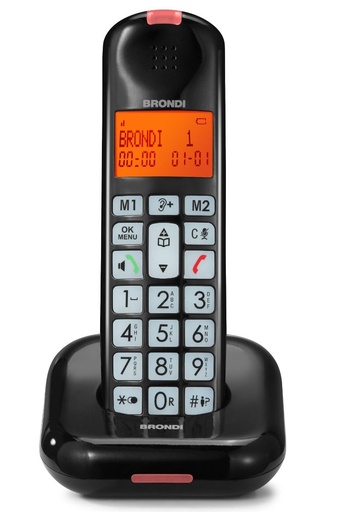 [000000892] BRONDI BRAVO MOON CORDLESS SENIOOR CALL IDENTIFIER BLACK