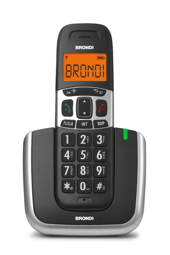 [000000893] BRONDI BRAVO PLATINUM CORDLESS SENIOR CALL IDENTIFIER BLACK