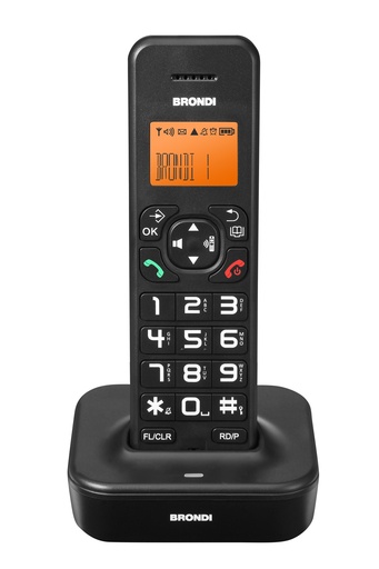 [000000894] BRONDI BRAVO STAR CORDLESS SENIOR CALL IDENTIFIER BLACK