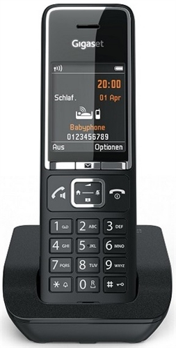 [000000932] GIGASET WIRELESS PHONE COMFORT 550 BLACK CHROME S30852-H3001-D204