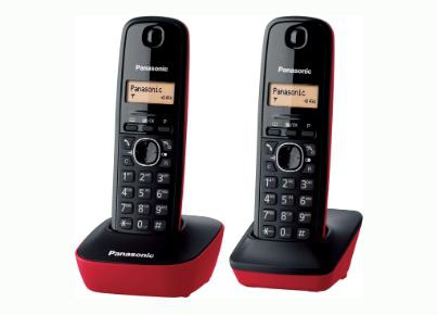 [000000942] PANASONIC WIRELESS TELEPHONE KX-TG1612SPR RED/BLACK DUO