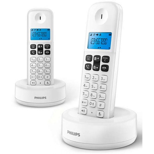[000000952] PHILIPS WIRELESS LANDLINE TELEPHONE D1612W DUO WHITE