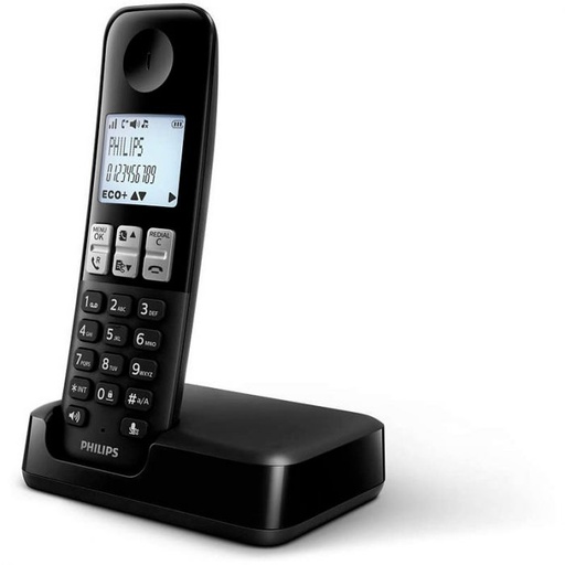 [000000953] PHILIPS WIRELESS LANDLINE TELEPHONE D2501B BLACK