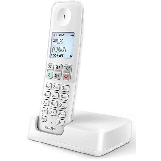 [000000954] PHILIPS WIRELESS LANDLINE TELEPHONE D2501W WHITE