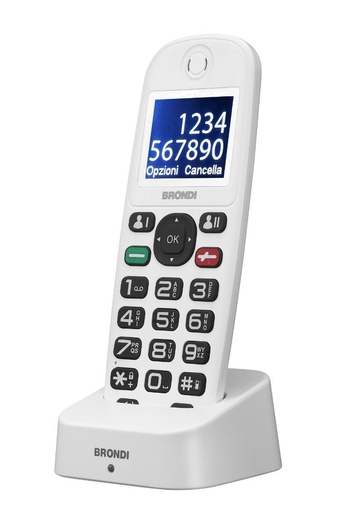 [000001067] BRONDI AMICO DI CASA  MOBILE PHONE SENIOR WITH CHARGING BASE WHITE