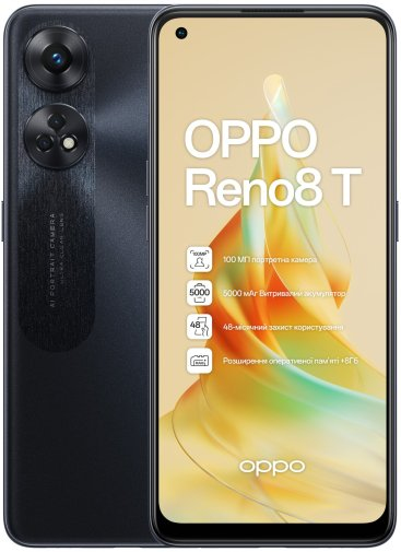 [000001159] OPPO RENO 8T 8+128GB DS 4G MIDNIGHT BLACK