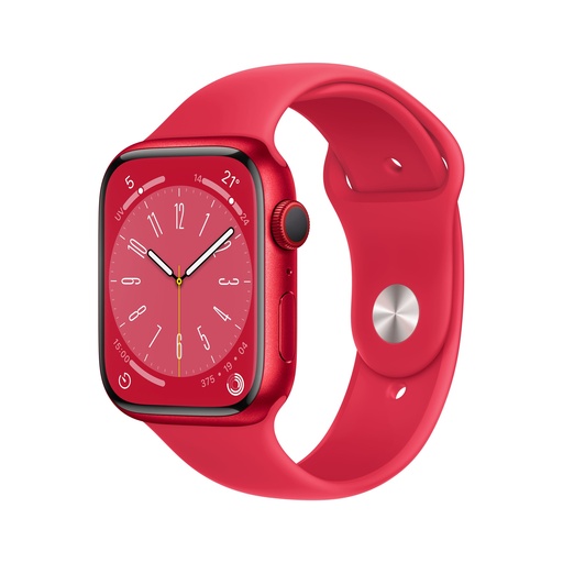 [000001387] APPLE WATCH MNKA3TY/A SERIES 8 CELL 45MM RED ALUM CASE RED SPORT BAND