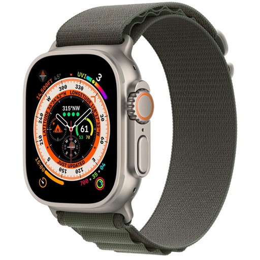 [000001391] APPLE WATCH ULTRA MNHJ3TY/A GPS+CELLULAR 49MM TITANIUM CASE WITH GREEN ALPINE LOOP-S