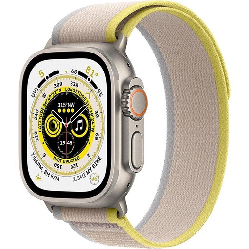 [000001392] APPLE WATCH ULTRA MNHK3TY/A GPS+CELLULAR 49MM TITANIUM CASE WITH YELLOW/BEIGE TRAIL LOOP-S/M
