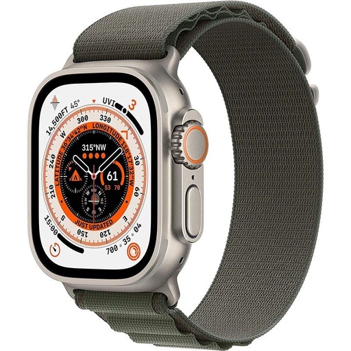 [000001393] APPLE WATCH ULTRA MQFN3TY/A GPS+CELLULAR 49MM TITANIUM CASE WITH GREEN ALPINE LOOP-MEDIUM