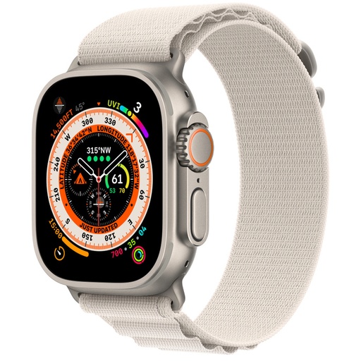 [000001395] APPLE WATCH ULTRA MQFT3TY/A GPS+CELLULAR 49MM TITANIUM CASE WITH STARLIGHT ALPINE LOOP-L