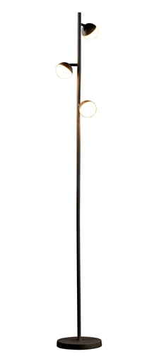 [000001752] PIE DE SALON DECORATIVO ALTURA 165 cms CON 3 LED DE  5W, ALUMINIO COLOR NEGRO Y ACRILICO MATE, CON TEMPERATURA DE LUZ DIMMABLE, CON CLASE DE EFICIENCIA ENERGETICA A++
