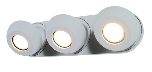 [000001859] FOCO DECORATIVO COLOR BLANCO DE 3 LUCES ORIENTABLE COMPATIBLE CON CUALQUIER BOMBILLA LED GU10,