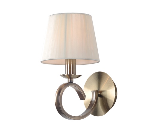 [000001862] APLIQUE 1 LUZ E-14, ESTRUCTURA DE HIERRO Y CRISTAL  Y PANTALLA DE HILOS EN COLOR CREMA, ALTURA 22CM, DIAMETRO 17CM