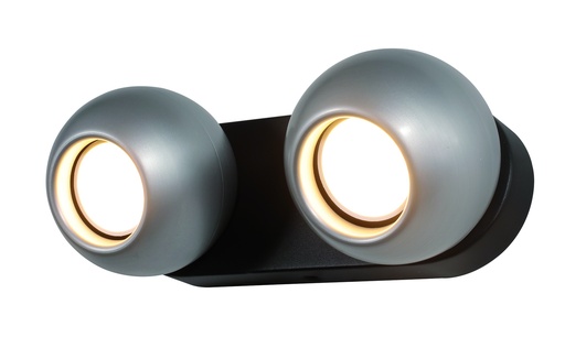 [000001874] FOCO DECORATIVO COLOR GRIS Y NEGRO DE 2 LUZ ORIENTABLE COMPATIBLE CON CUALQUIER BOMBILLA LED GU10,