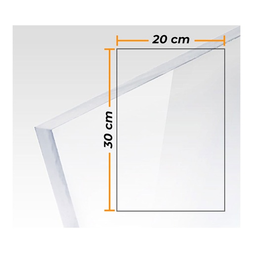 [000001892] PLACA METACRILATO TRANSPARENTE COLADA 3mm - 20x30cm.