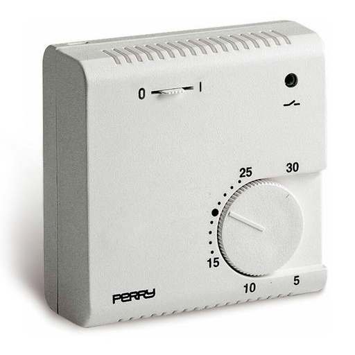 [000001898] TERMOSTATO ELECTRONICO DE EXPANSIÓN DE GAS SERIE "TEG" CON LUZ PILOTO Y SELECTOR "ON/OFF" COLOR BLANCO PERRY