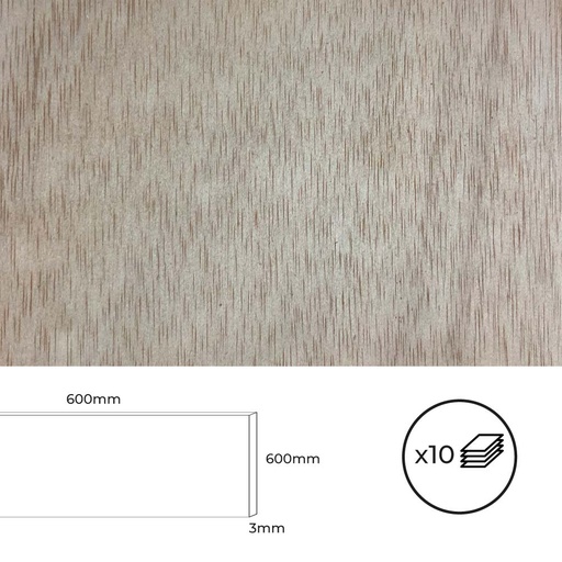 [000001920] SET 10 TABLEROS CALABO (CONTRACHAPADO) 600x600x3mm. BERTINI.